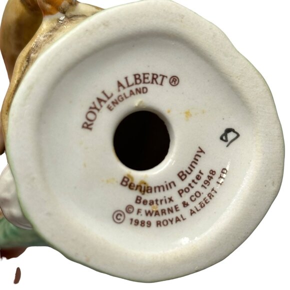 Royal Albert Benjamin Bunny Figurine Story Book Set 1989 Beatrix Potter 4 Inch - Picture 11 of 16